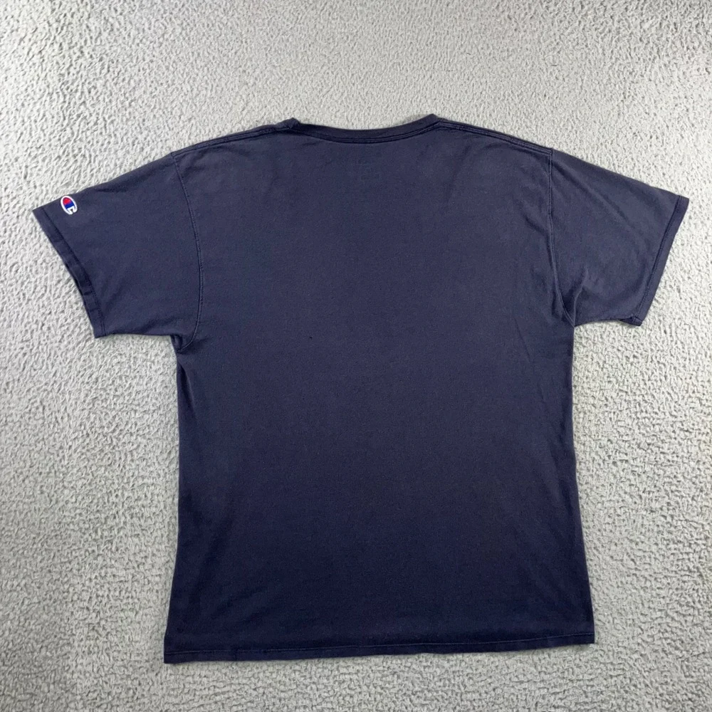 Retro Champion T-Shirt Men L Navy Blue S/S Embroidered Logo y2k Gorpcore Skater - Picture 2 of 9